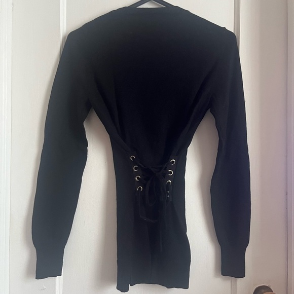 Sandro Black Crew Neck Sweater wool cashmere XS - Picture 3 of 6